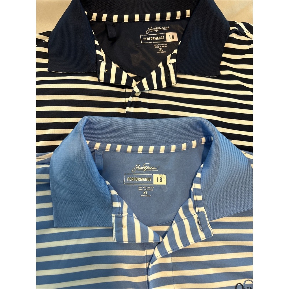 jack spicklaus Men's Performance Short Sleeve Golf Shirts Extra Large Set Of Two